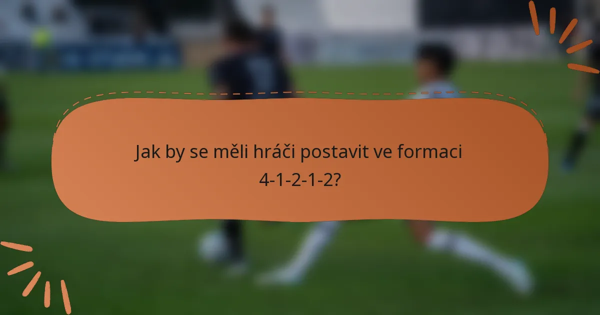 Jak by se měli hráči postavit ve formaci 4-1-2-1-2?